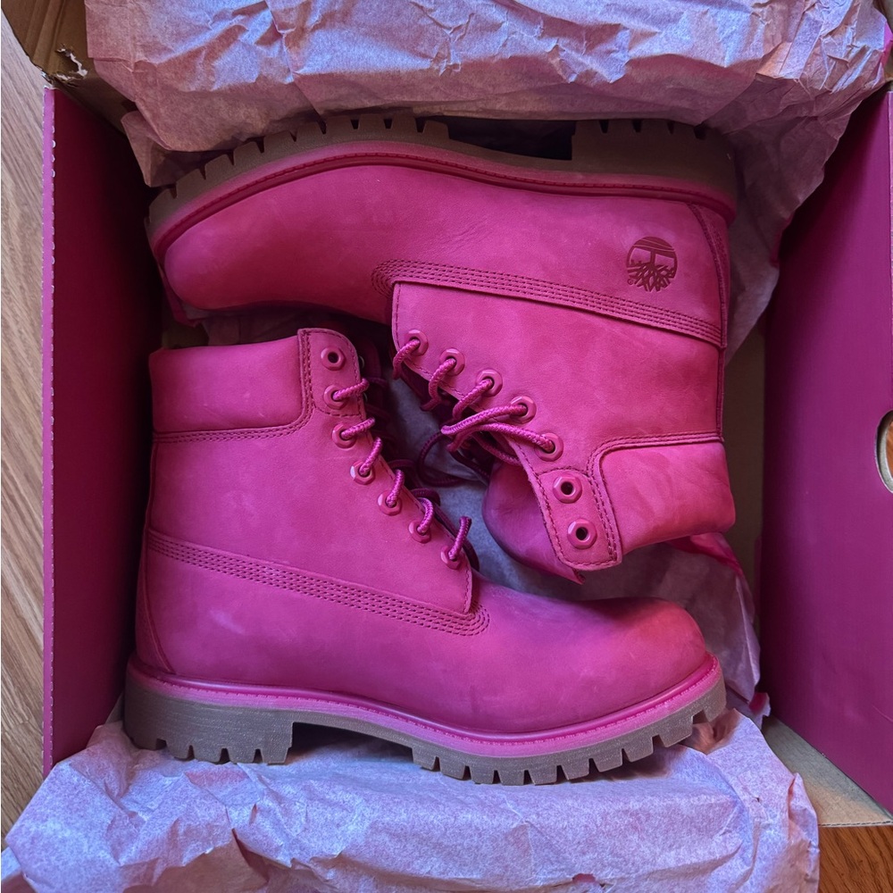Timberland premium waterproof boot dark pink nubuck